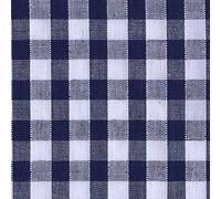Navy Blue & White 1/4" (7 mm) Corded Gingham Polycotton Fabric (Per Metre)