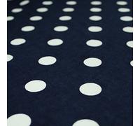 Navy Blue/White - Black/Navy Blue 2cm Spot Polka Dot Winceyette Soft Brushed Cotton Print Fabric - 3977-1 Metre