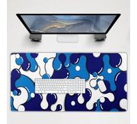 Navy Blue White Mouse Pad Extended 3XL Anime Cool Geometric Japanese Extended Desk Mat 120X60 cm Non-Slip Rubber Base Stitched Edge Large XXXL Mousepad for Desk Gaming Laptop Desktop,47.2x23.6 Inch