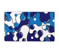 Navy Blue White Mouse Pad XL Large Anime Cool Geometric Japanese Extended Desk Mat 60x35 cm Non-Slip Rubber Base Stitched Edge Large XL Mousepad for Desk Gaming Laptop Desktop,24x14 Inch