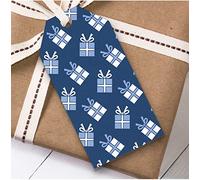 Navy Blue White Presents Christmas Gift Tags (Present Favor Labels)