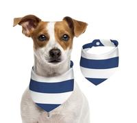 Navy Blue White Stripe,Pet Bib Scarf Cats Dog Bandana Dogs Towel Bib Adjustable Pet Scarf,S