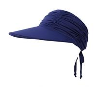 (Navy Blue) Womens Sun Visor Hat Wide Brim Ice-Feel Material UV Protection Summer Topless Beach Hat Foldable Quickly-Dry Sun Protection Beach Sport Cap