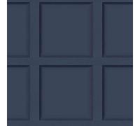 Navy Blue Wood Panel Effect Wallpaper Modern Contemporary