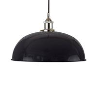 Navy Blue Worcester Painted Dome Pendant Light With Nickel Lamp Holder And Black Round Cable - Se Home