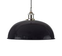 Navy Blue Worcester Painted Dome Pendant Light With Nickel Lamp Holder And Grey Twisted Cable - Se Home