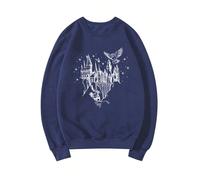 (Navy Blue, XXXL) Wizard Castle Sweatshirt Believe in Magic Hoodies Magical School Sweatshirts Women Long Sleeve Pullover Wizard School Hoodie Top