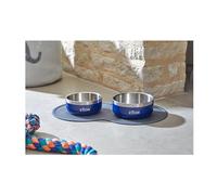 Navy Blue Zoon ThermaBowl Technology Dog Bowl for keeping Food and Water Cooler for Longer - 21cm