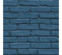 Navy Brick Effect Wallpaper As Creation Industrial Modern Paste The Wall Vinyl