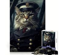 Navy Captain Syberian Cat 1000 Piece Jigsaw Puzzles for Adults Jigsaw Logic Sense Toy Leisure Fun Smooth Edge Heartfelt Gift (50x75cm)