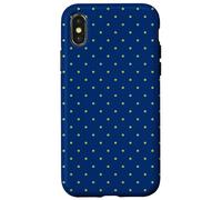 Navy Case With Lime Green Polka Dots Cool Case for iPhone X/XS