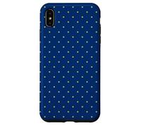 Navy Case With Lime Green Polka Dots Cool Case for iPhone XS Max