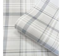 Navy Check Wallpaper Tartan Country Style Feature Wall Lounge Bedroom Hallway