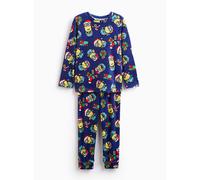 Navy Christmas Minions Print Slinky Pyjama Set 4-5 years