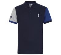 Tottenham Hotspur FC Tottenham Hotspur Mens Polo Shirt Crest OFFICIAL Football Gift Navy Contrast Sleeve Large