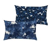 Navy Cushion Covers 50x60 cm/20x24 Inch Waterproof Velvet Garden Cushions Abstract Double Sided Printing Decorative Pillow Covers with Invisible Zipper for Garden Bedroom Living Room, set of 2 1B-46