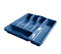 Navy Cutlery Tray 5 Compartment Plastic Cutlery Holder Tray Drawer Organiser Rack for Kitchen Draw