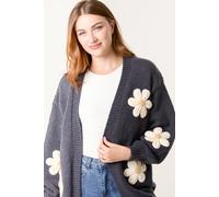 Navy Daisy Large Flower Cardigan Blue Vanilla Navy M/L