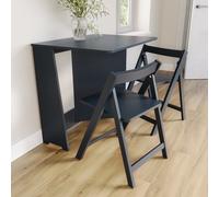 Navy Drop Leaf Dining Table Set with 2 Chairs - Seats 2 - Kylee