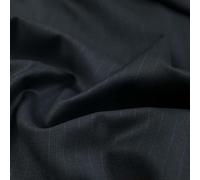 Navy FINE Wool CASHMERE120S Microdot 12mm Blue Pinstripe Suiting Fabric (1 Metre, Navy FINE Wool 7473)