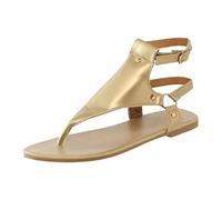Navy Flat Sandals Womens Hiking Sandals Closed Toe Thong Sandals For Women Open Toe Shoes Flat Beach Sandals Ladies Buckle Strap Flip Flops Shoes Tan Sandals Size 3 Walking Sandals Womens (Gold, 5.5)