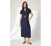 Navy Gauze Belted Midi Dress Principles Navy 16