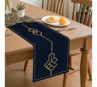 Navy Geometric Table Runner, Modern Elegant Patterned Decorative Table Runner for Home Dining and Holiday Gatherings 13x72 Inch