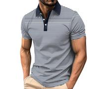 Navy Golf Polo Shirts for Men Short Sleeve Collar T-Shirt Plus Size Loose Trendy Shirt Button Up Lightweight Comfortable Sports T Shirts Fit Casual Summer Tops for Office Work 5XL