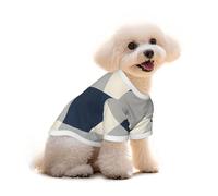 Navy-Grey-Ivory Diamond Pattern Print Pet Clothes - Cotton T-Shirts Soft Breathable Pet Apparel for Small,Medium and Large Dogs and Cats