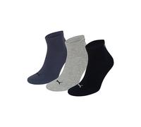 (Navy/Grey/Nightshadow Blue, 2) 3 Pack Puma Unisex Quarter Trainer Sports Socks Blue/Grey Melange 6-8 (39-42)