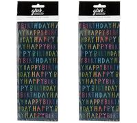 Navy Happy Birthday Tissue Paper (Pack of 2)