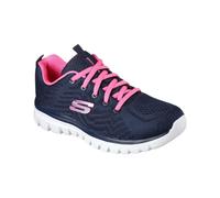 (Navy Hot Pink, UK 6) Skechers Graceful Get Connected Womens Ladies Wide Fit Running Shoes Trainers