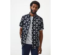 Navy Ikat Print Satin Shirt S