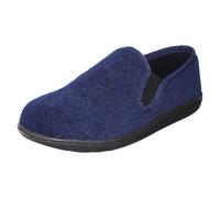 (Navy Interest, UK 8) Mens Clarks Textile Slip On Twin Gusset Slippers King Ease - G Fit