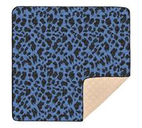 Navy Leopard Print 50x50 inch Baby Play Mat,Thicken Soft Non-Slip Tummy Time Mat for Toddlers and Infants