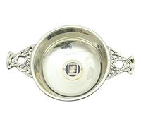 Navy "Lest We Forget" Pewter Knot Band Quaich Bowl Scottish Quaich ME60