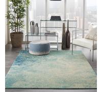 Navy Light Blue Luxurious Modern Abstract Dining Room Rug-114Cm X 175Cm