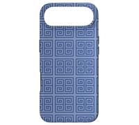 Navy Light Blue Squares Spirals Labyrinth Geometric Pattern Case for iPhone Air