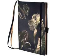 NAVY LINED RULED Premium Journal Notebook | 120 GSM Thick Paper | Floral A5 Hardcover, Metallic Edges, Pen Loop, 2 Ribbons, Inner Pocket. Excellent for Writing, Daily Journaling, Diary (A5, Navy