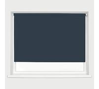 Navy Made To Measure Blackout Roller Blinds Custom Size Thermal Blackout Material Metal Brackets & FIttings 25mm Roller Tube Easy Fit Child Safe Bedroom Office 60cm Width x 160cm Length