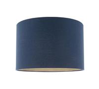 Happy Homewares Navy Midnight Blue Lamp Shade in Linen Fabric with Gold Resin Inner