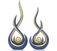 Navy Modern Abstract Art Home Decor Accent,Contemporary Statues Coffee Table Decor for Living Room,Table Centerpieces for Dining Room,Ceramic Sculptures Knick Knacks for TV Stand Show Piece (Blue)