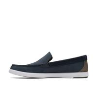 Navy Nubuck Moccasin Summer Shoe - male - Clarks - Loafers - Blue - 8 1/2 UK - Shoes 8 1/2 UK