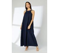Navy Occasion Jacquard Halterneck Maxi Dress Principles Navy 12