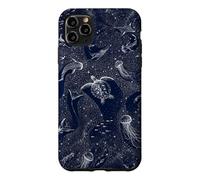 Navy Ocean Animals Lover Turtle Jellyfish Shark Whale Case for iPhone 11 Pro Max