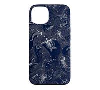 Navy Ocean Animals Lover Turtle Jellyfish Shark Whale Case for iPhone 13