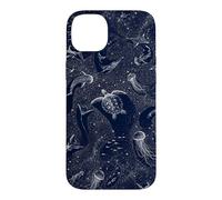 Navy Ocean Animals Lover Turtle Jellyfish Shark Whale Case for iPhone 14 Plus