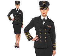 Navy Officer Costume 1940s Sailor Uniform Womens Ladies Fancy Dress S-XL