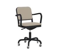 Navy Officer upholstered Swivel Armchair KVADRAT Hallingdal 200 - black Emeco - NOFF SWVA PCBL KVHD200