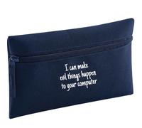 Navy Pencil Case I Can Make Evil Things Happen to your Computer | Polyester, Zipped